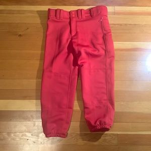 NWT Red adult size small, women’s Fastpitch softball pants with reinforced knees